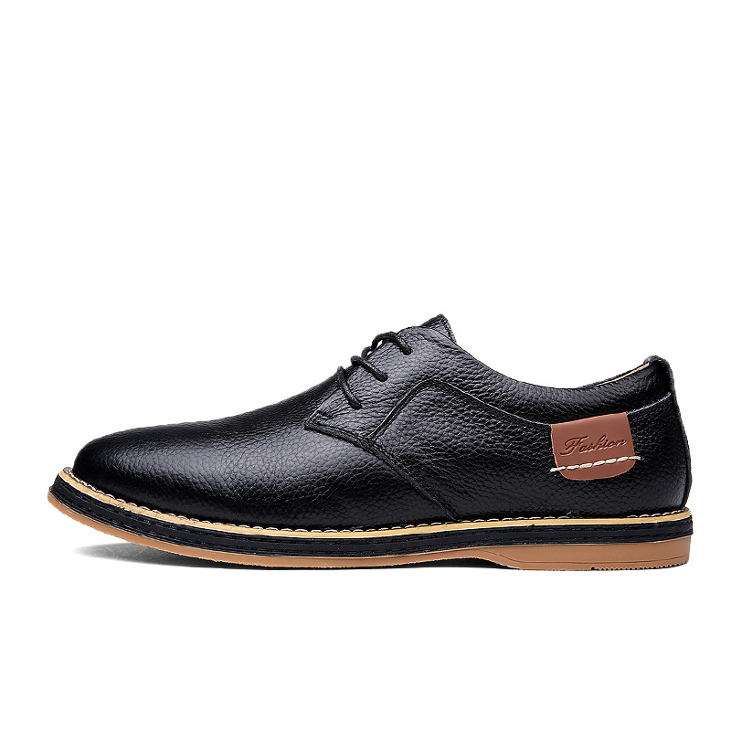 2024 Foreign Trade Men's Leather Shoes Cross-border Large Size Leather Shoes Fashion Business Casual Handmade Stitch Chelsea Men's Leather Shoes