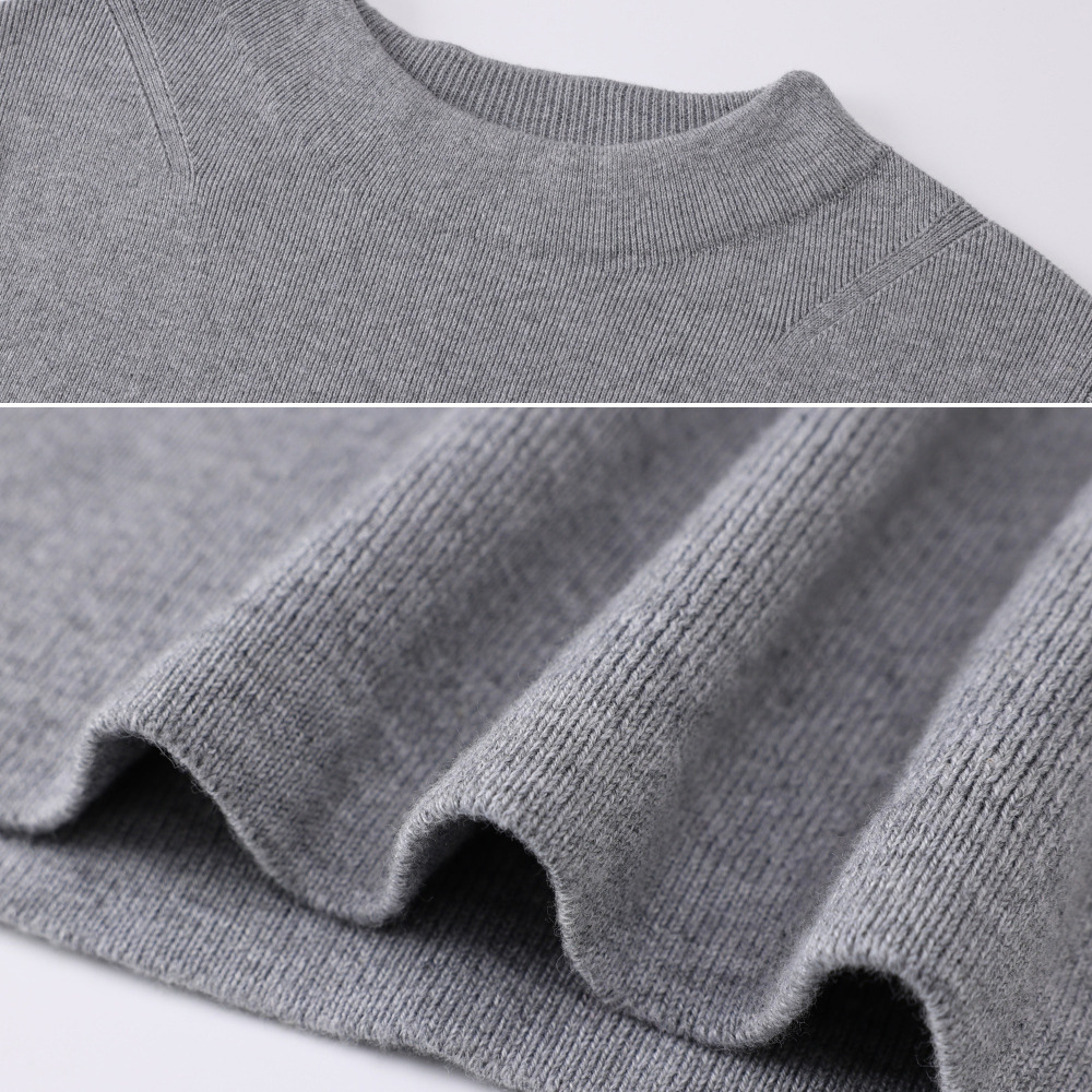 Men's 100% Pure Cotton Round Neck Pullover Long Sleeve