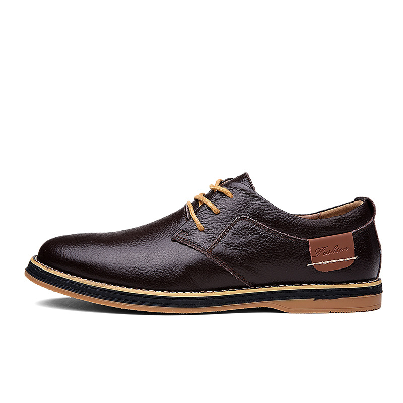 2024 Foreign Trade Men's Leather Shoes Cross-border Large Size Leather Shoes Fashion Business Casual Handmade Stitch Chelsea Men's Leather Shoes