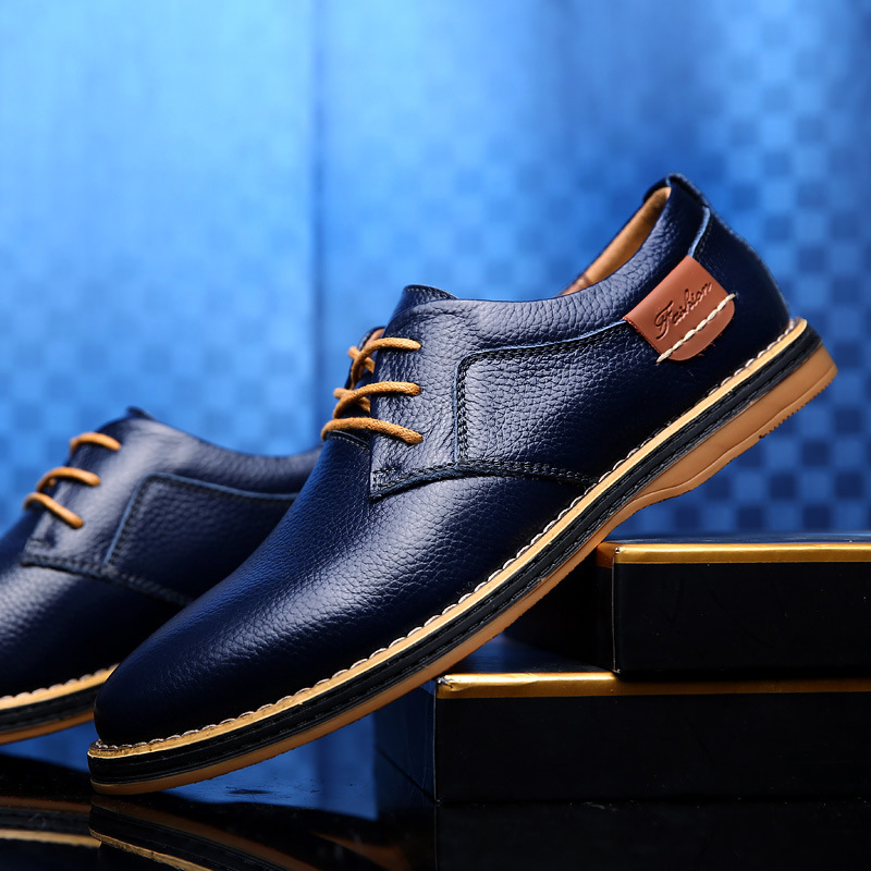 2024 Foreign Trade Men's Leather Shoes Cross-border Large Size Leather Shoes Fashion Business Casual Handmade Stitch Chelsea Men's Leather Shoes