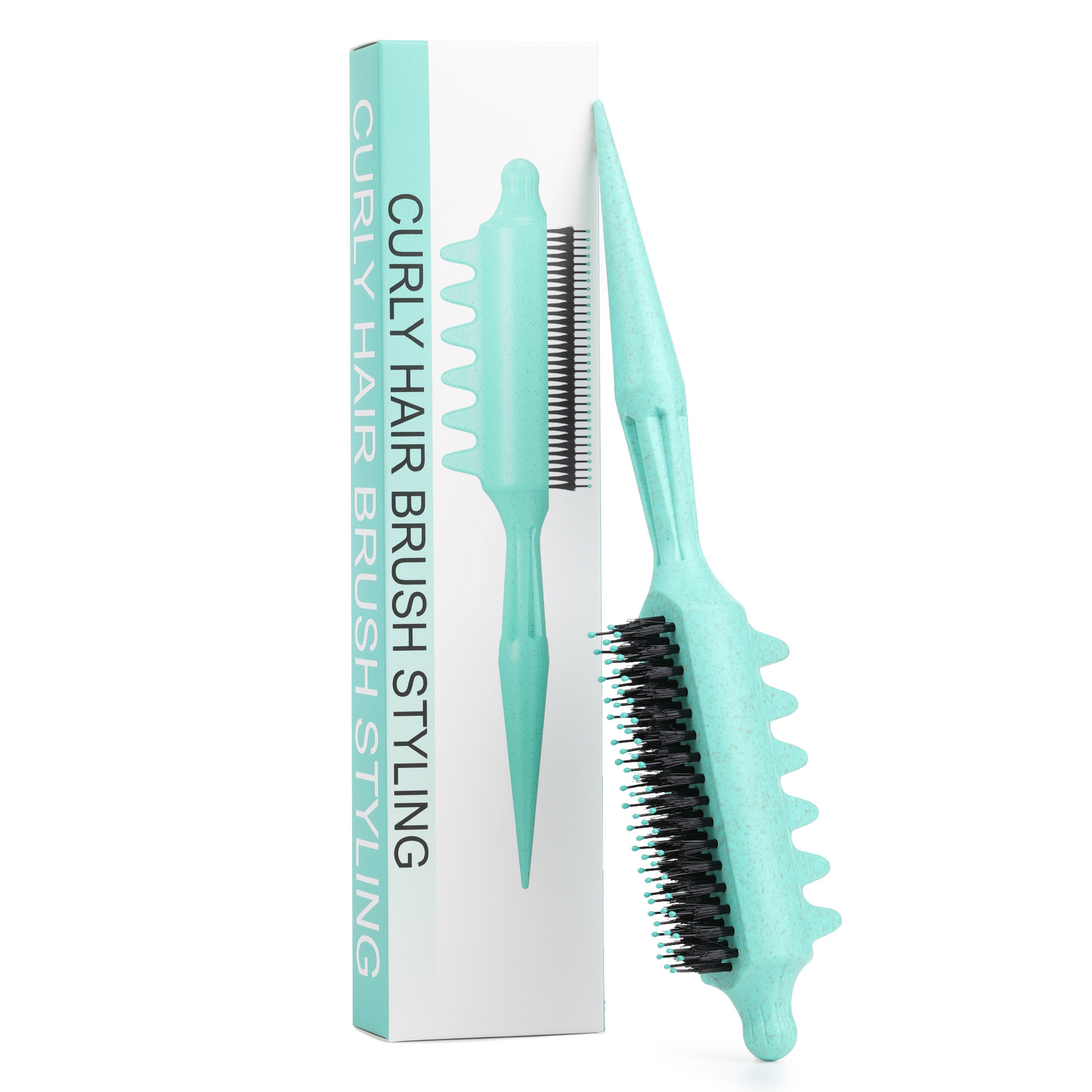 Bouncing Curling Comb with Pointed Tail ABS Hair Styling Brush for Volume and Curls