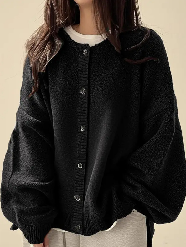 Button-down knitted cardigan
