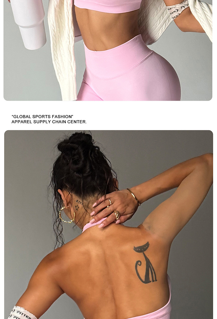 Women Halter Neck High Impact Sports Bra Breathable Shockproof Yoga Fitness Top