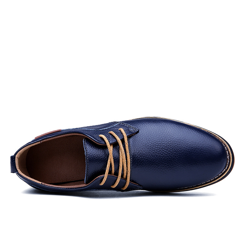 2024 Foreign Trade Men's Leather Shoes Cross-border Large Size Leather Shoes Fashion Business Casual Handmade Stitch Chelsea Men's Leather Shoes
