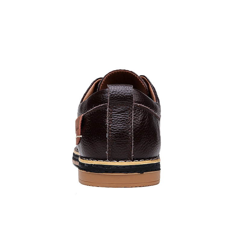 2024 Foreign Trade Men's Leather Shoes Cross-border Large Size Leather Shoes Fashion Business Casual Handmade Stitch Chelsea Men's Leather Shoes