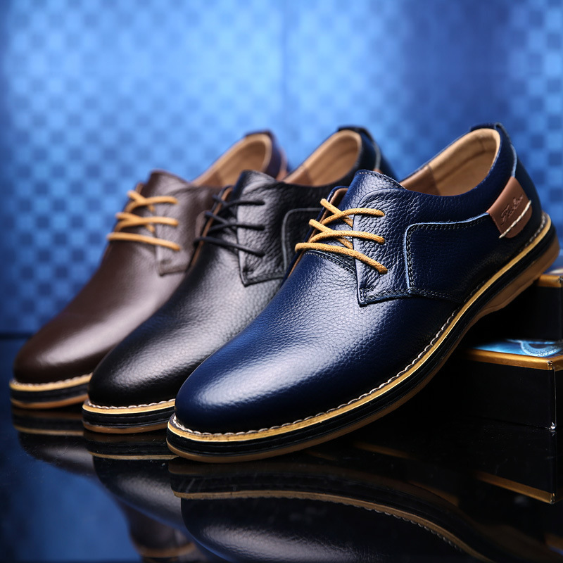 2024 Foreign Trade Men's Leather Shoes Cross-border Large Size Leather Shoes Fashion Business Casual Handmade Stitch Chelsea Men's Leather Shoes