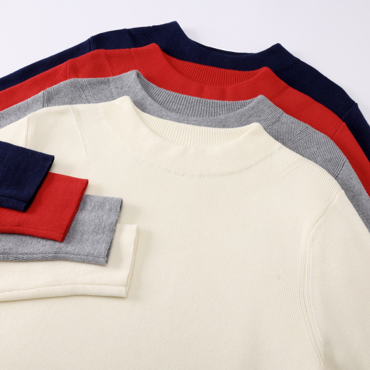Men's 100% Pure Cotton Round Neck Pullover Long Sleeve