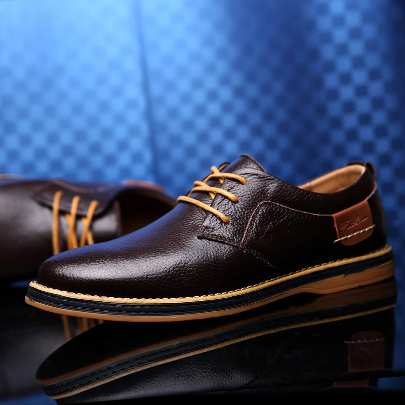 2024 Foreign Trade Men's Leather Shoes Cross-border Large Size Leather Shoes Fashion Business Casual Handmade Stitch Chelsea Men's Leather Shoes