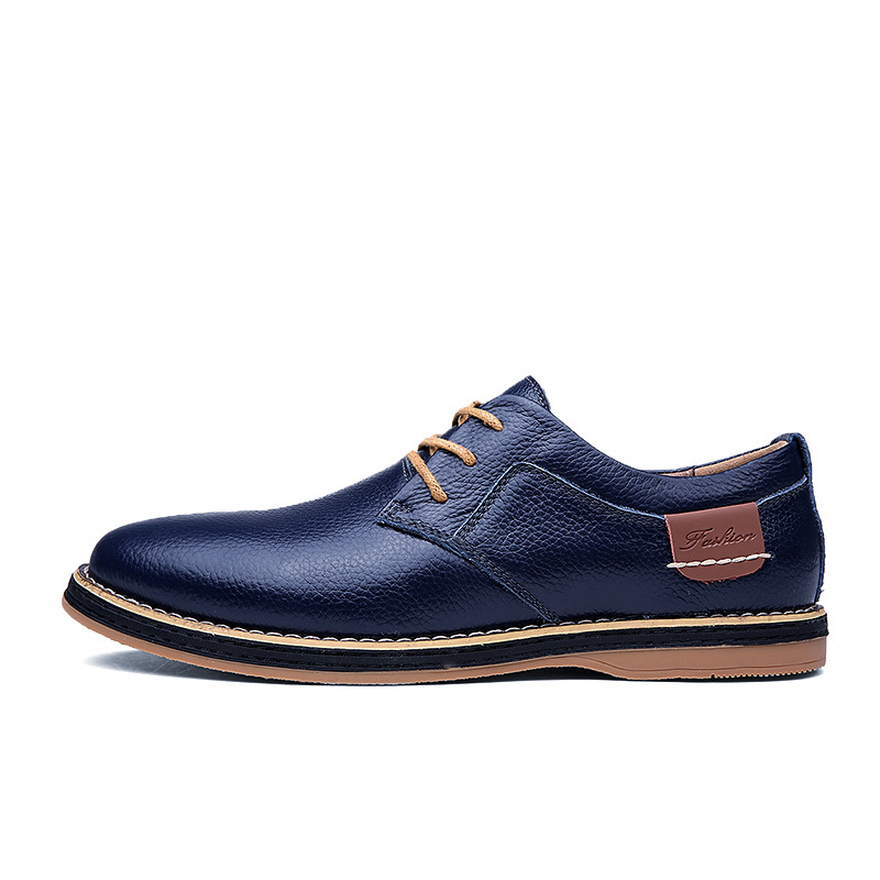 2024 Foreign Trade Men's Leather Shoes Cross-border Large Size Leather Shoes Fashion Business Casual Handmade Stitch Chelsea Men's Leather Shoes