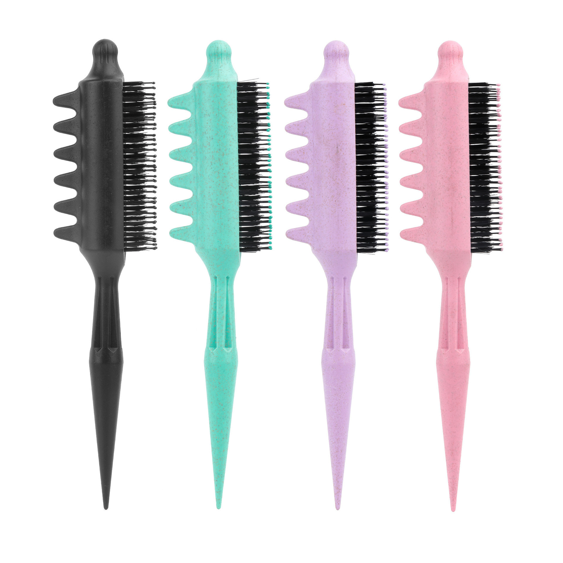 Bouncing Curling Comb with Pointed Tail ABS Hair Styling Brush for Volume and Curls