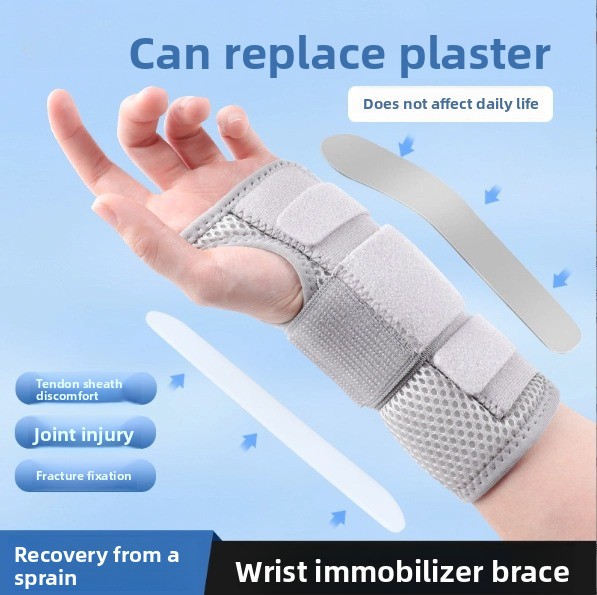 Breathable Steel Plate Wrist Brace Adjustable Velcro Anti-Twist Joint Support for Sports and Injury Care