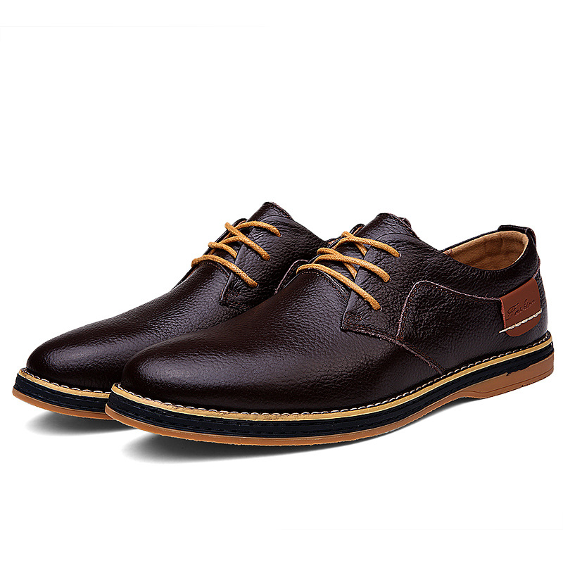 2024 Foreign Trade Men's Leather Shoes Cross-border Large Size Leather Shoes Fashion Business Casual Handmade Stitch Chelsea Men's Leather Shoes