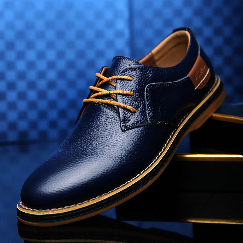 2024 Foreign Trade Men's Leather Shoes Cross-border Large Size Leather Shoes Fashion Business Casual Handmade Stitch Chelsea Men's Leather Shoes