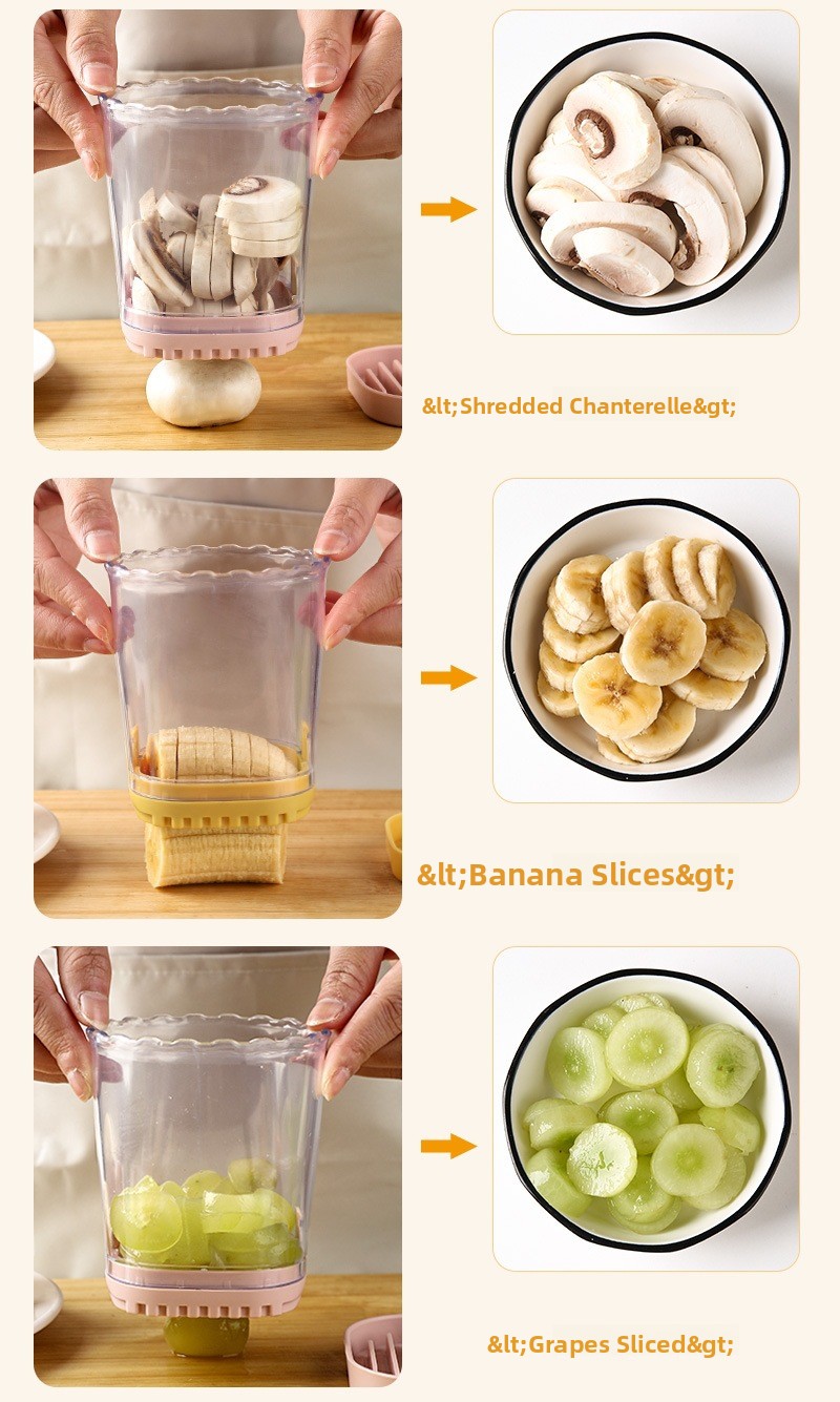 Stainless Steel Fruit and Vegetable Slicer Banana Strawberry Cutter Kitchen Gadget