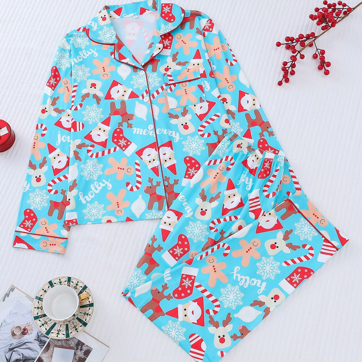 Women's Christmas Long Sleeve Pajama Set
