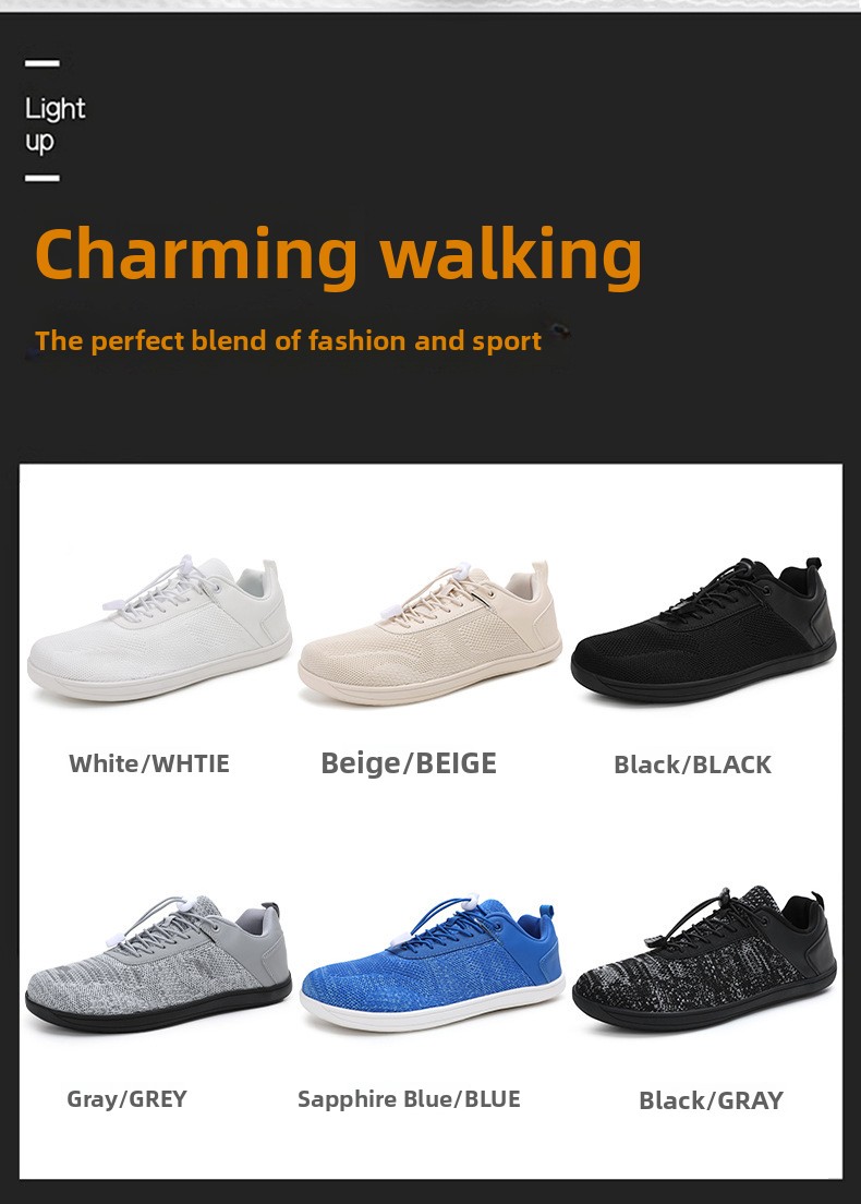 Men's Wide Toe Breathable Flyknit Hiking Sneakers