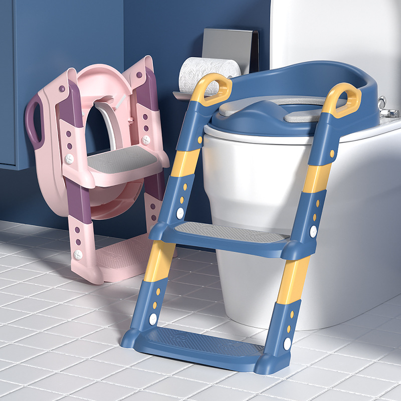 Foldable children's soft seat cushion toilet step
