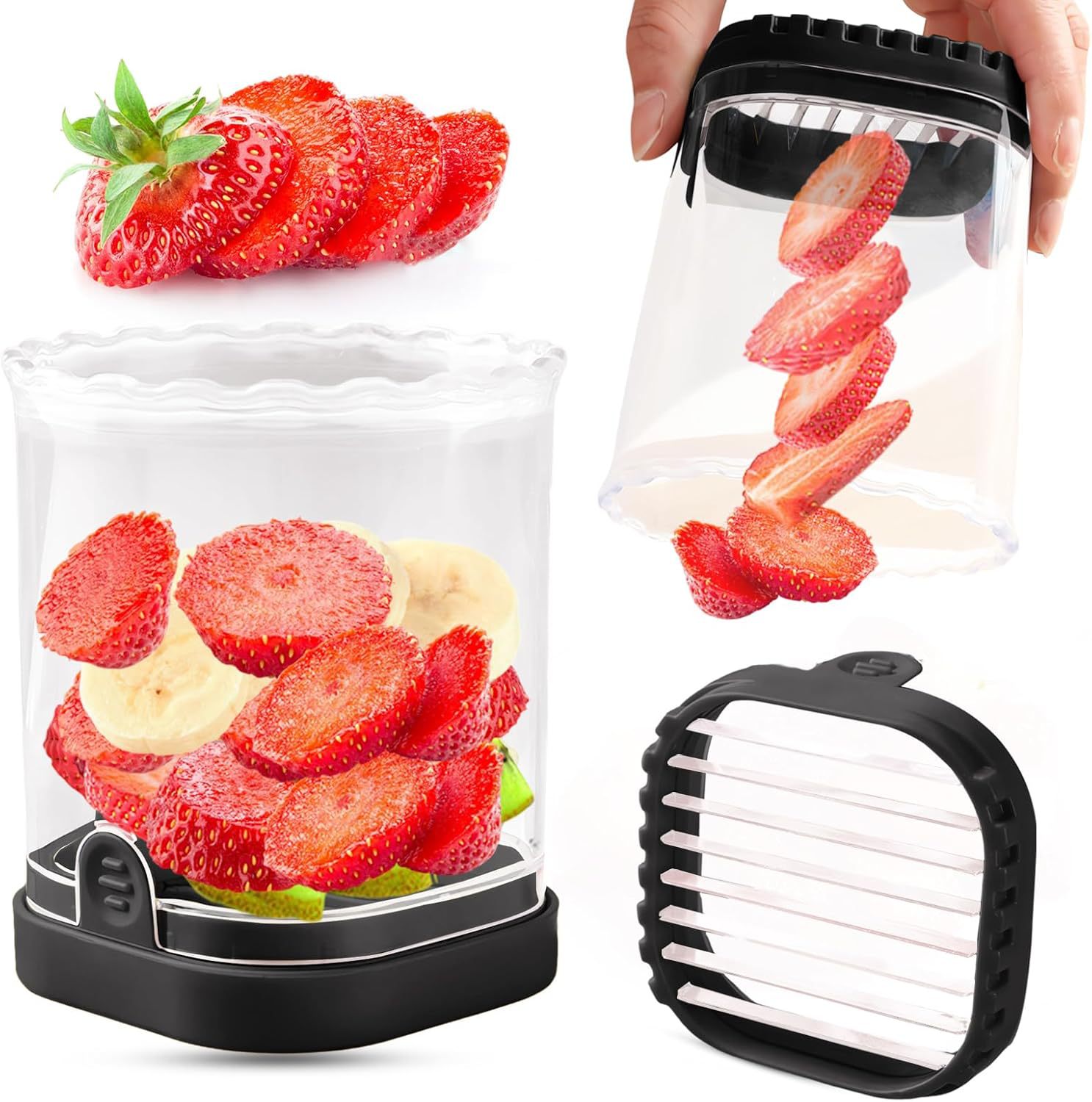 Stainless Steel Fruit and Vegetable Slicer Banana Strawberry Cutter Kitchen Gadget