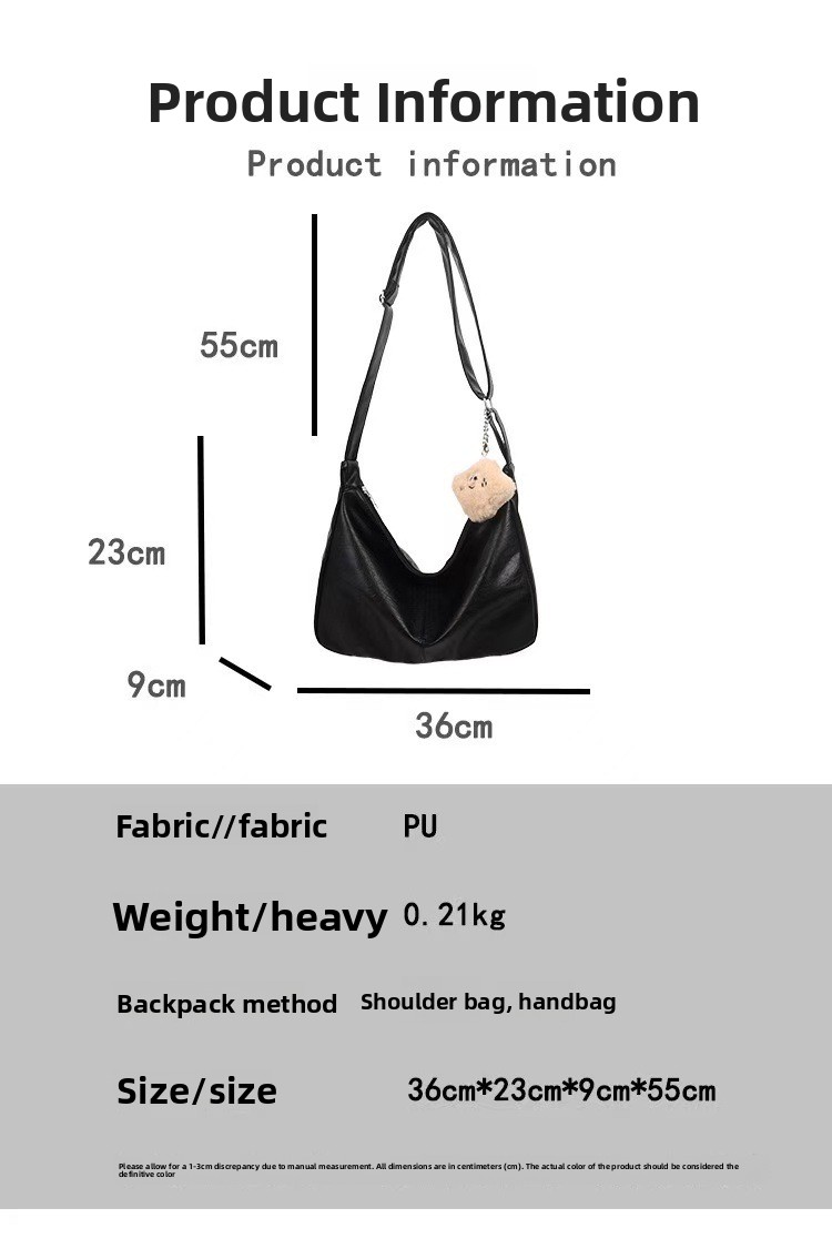 Women's Large Capacity Soft PU Leather Tote Bag Versatile Commuting Shoulder Handbag