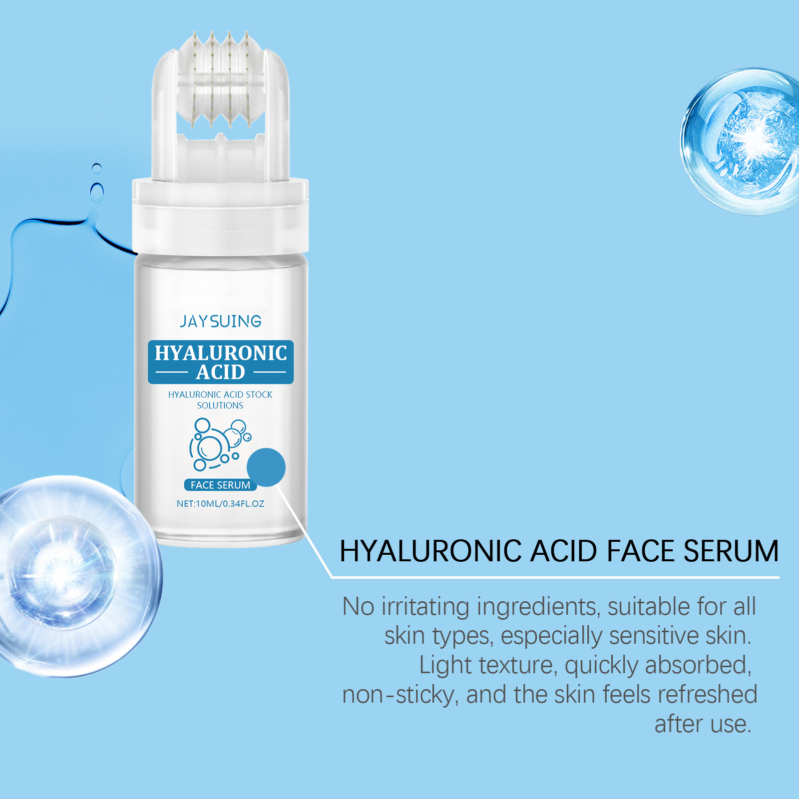 Hyaluronic acid roller essence to improve skin pores