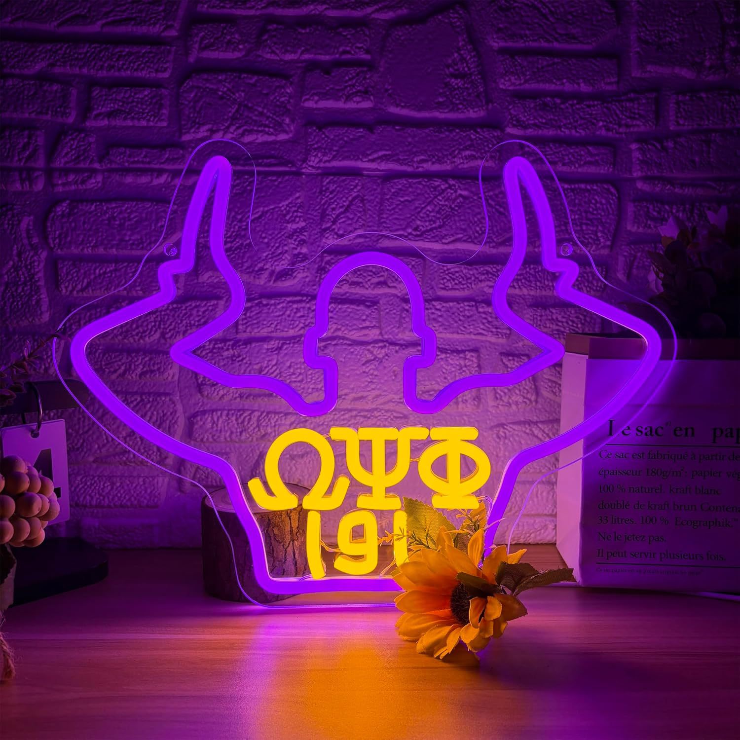 Flexible LED Neon Light Sign Bat Skull Lock Shape Wall Decor