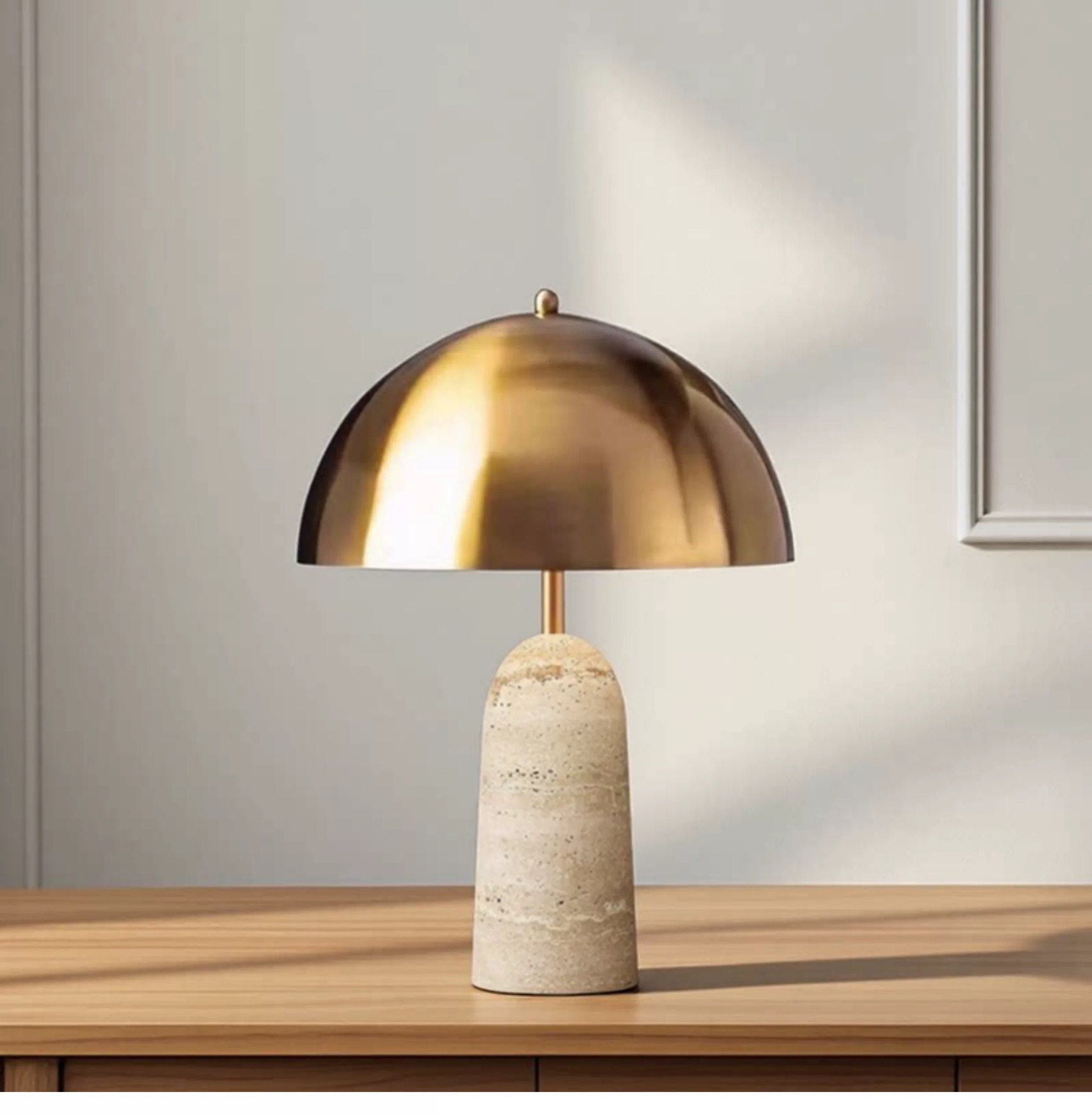 Nordic-style marble base metal mushroom floor lamp