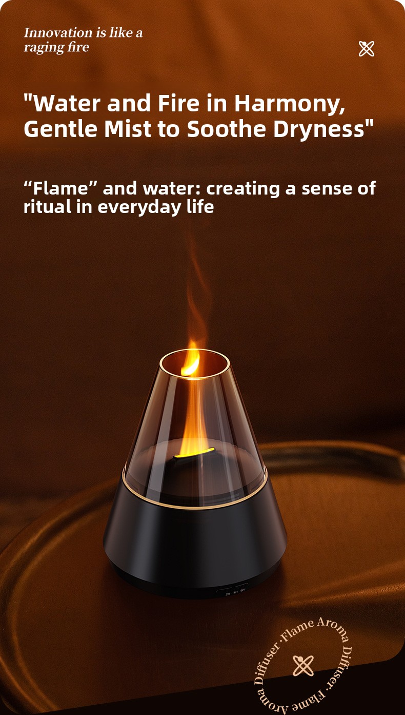 Simulated candlelight ultrasonic humidifier