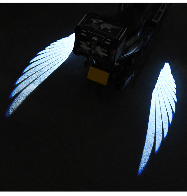 Motorcycle Floor Lamp Angel Wing Projection Lamp Welcome Lamp