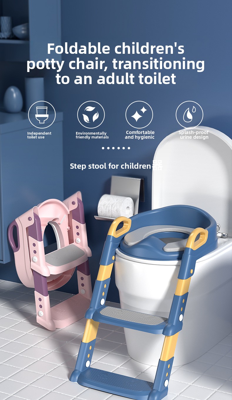 Foldable children's soft seat cushion toilet step