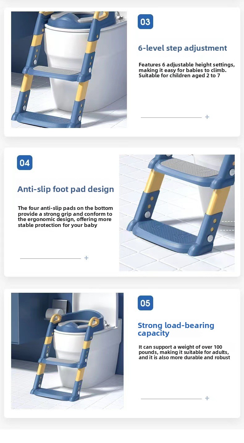 Foldable children's soft seat cushion toilet step