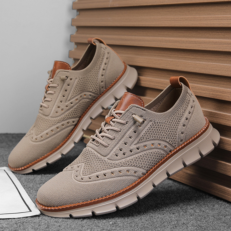 Men's Breathable Fly-Woven Mesh Casual Sneakers Lightweight Soft Sole Sports Shoes Large Size 40-50