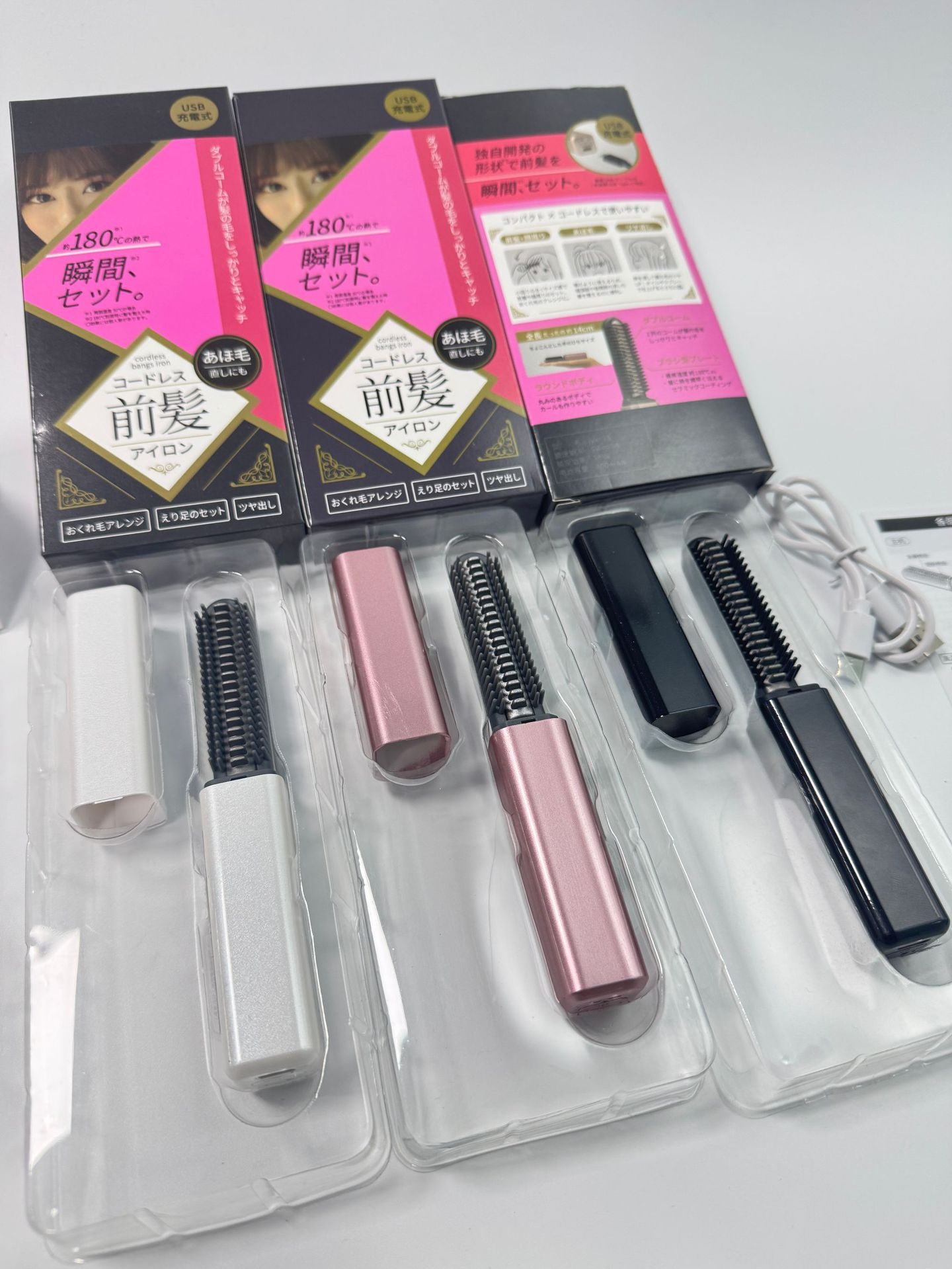 Mini Wireless Portable Hair Straightener Comb with Titanium Tourmaline Coating for Travel and Daily Styling