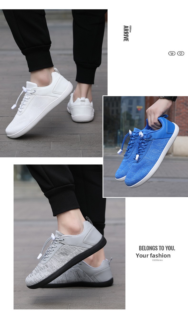 Men's Wide Toe Breathable Flyknit Hiking Sneakers