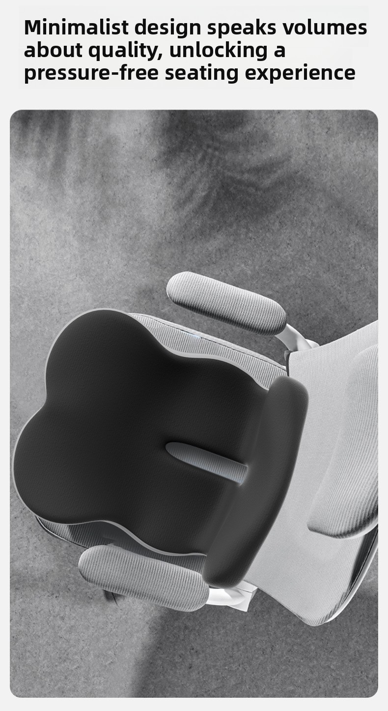 Integrated Lumbar Support Cushion with Memory Foam Backrest Breathable Office Chair Pad