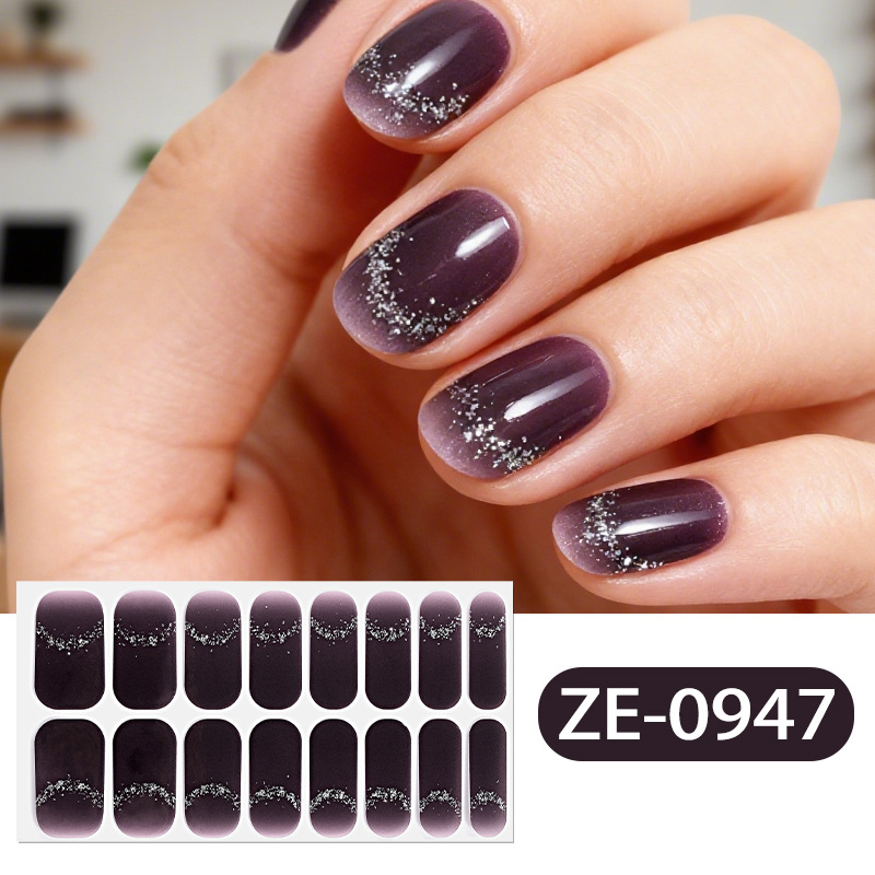 French Gold Foil Glitter Nail Stickers