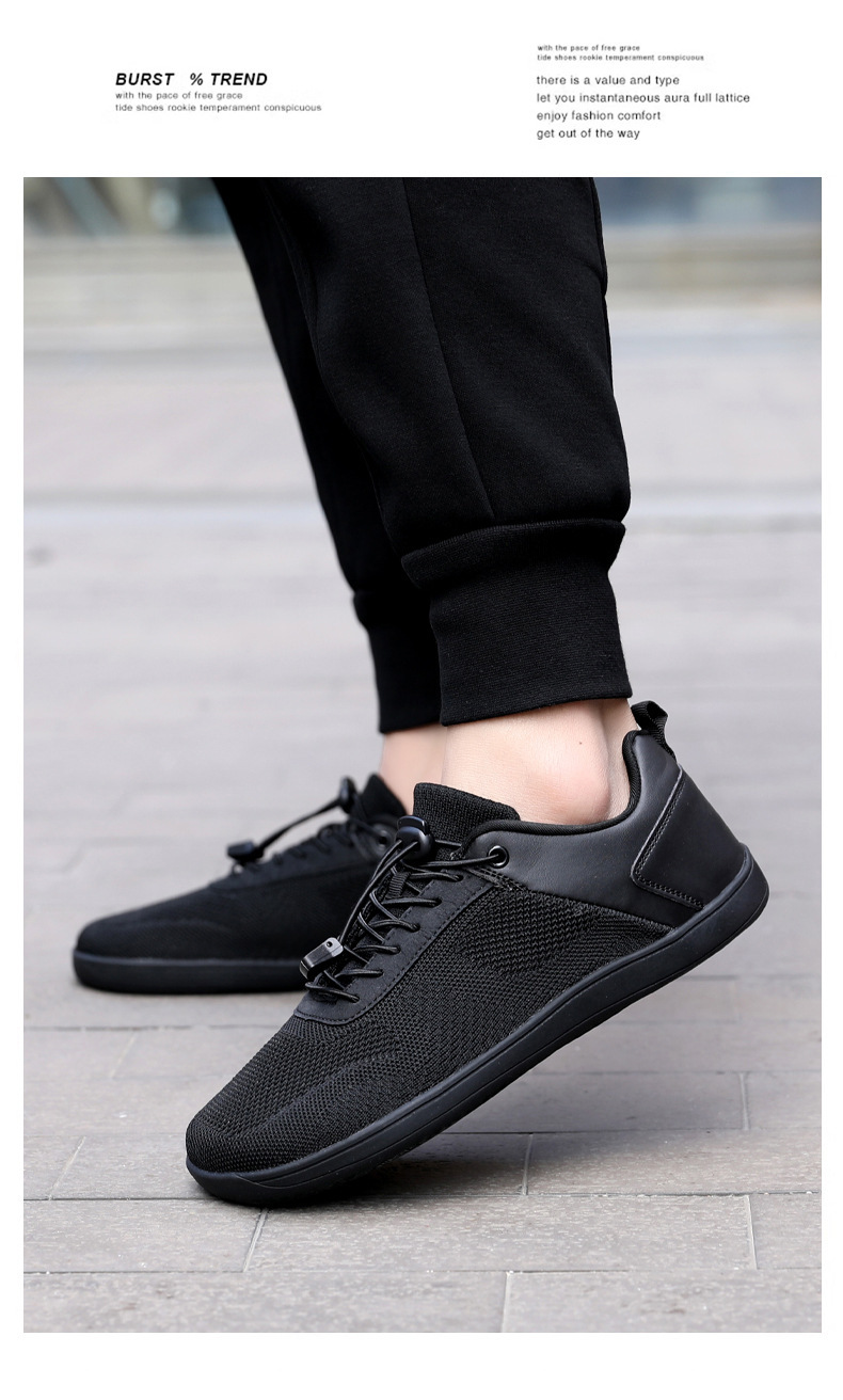 Men's Wide Toe Breathable Flyknit Hiking Sneakers