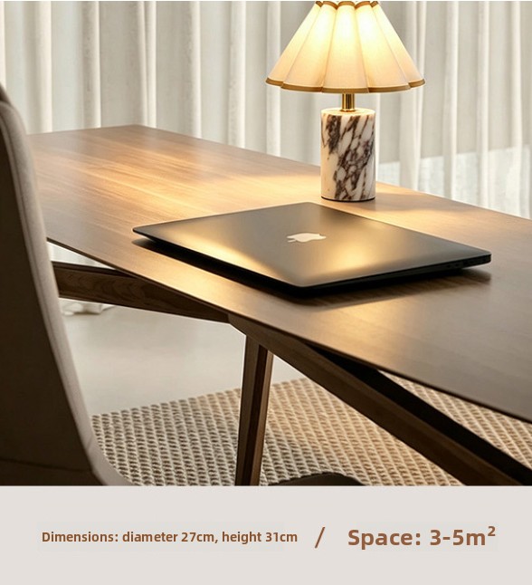 Marble table lamp for hotel bars, bedside tables, dining tables, and desks