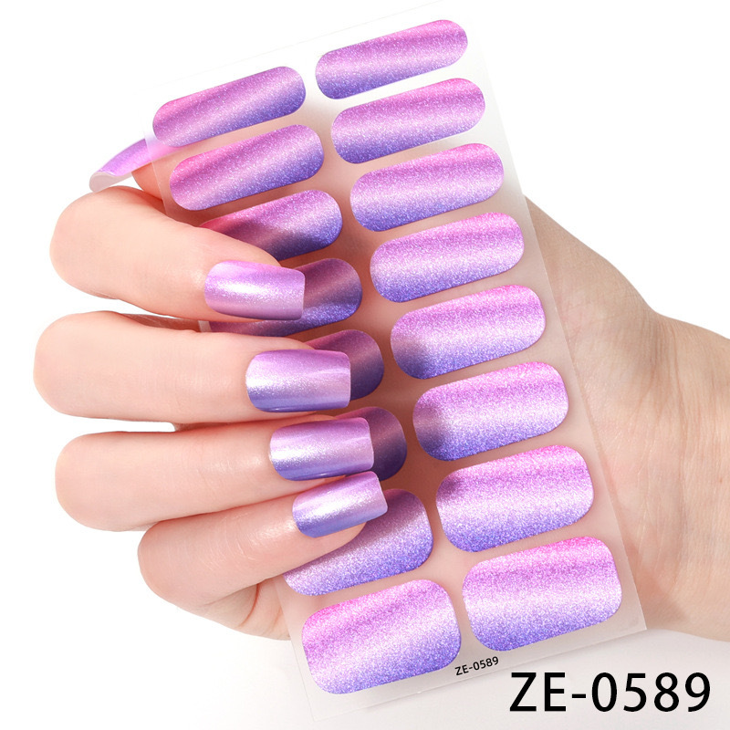 16 Pcs Cat Eye Glitter Nail Stickers