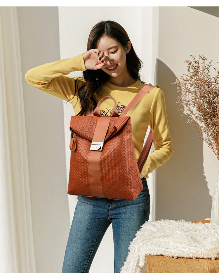 Backpack women's bag 2021 New Korean trend pu soft leather fashion simple college style casual backpack wholesale