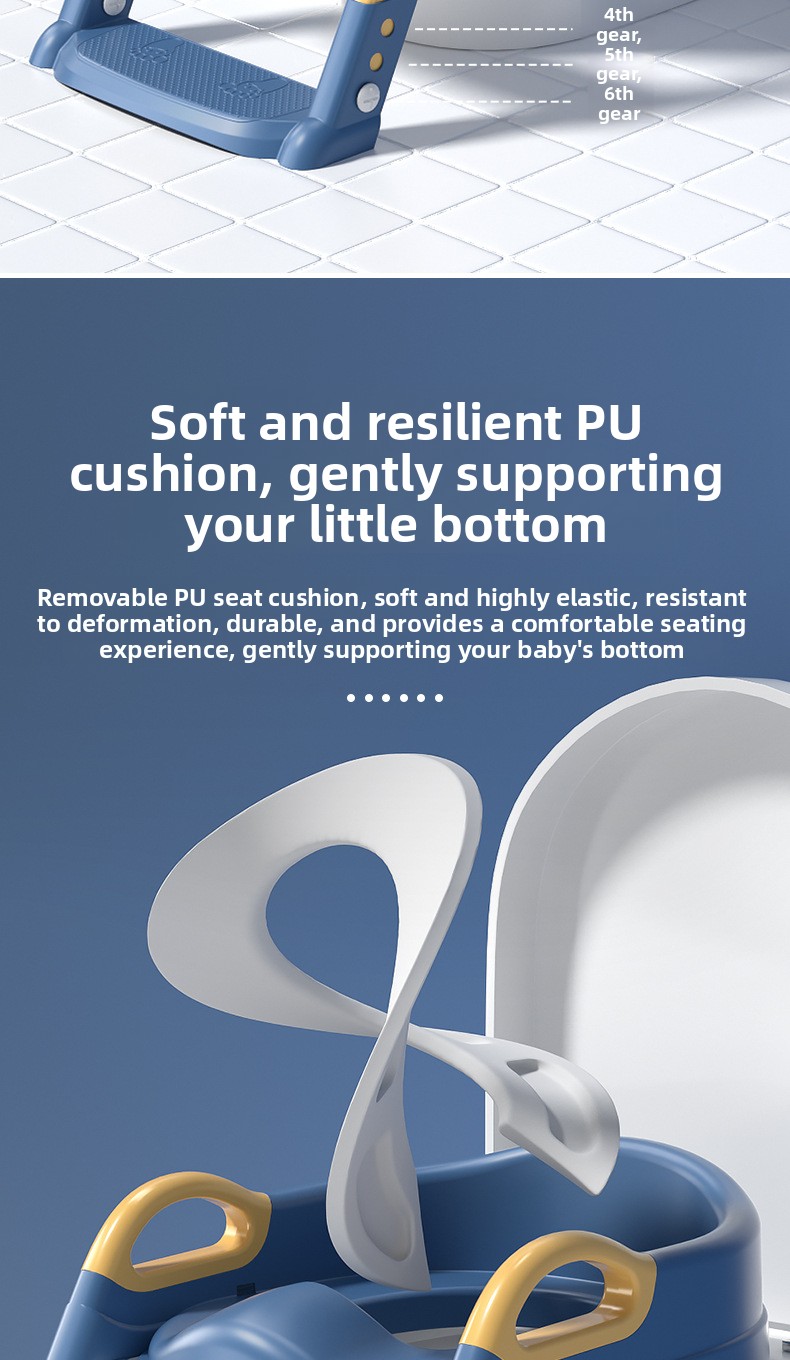 Foldable children's soft seat cushion toilet step