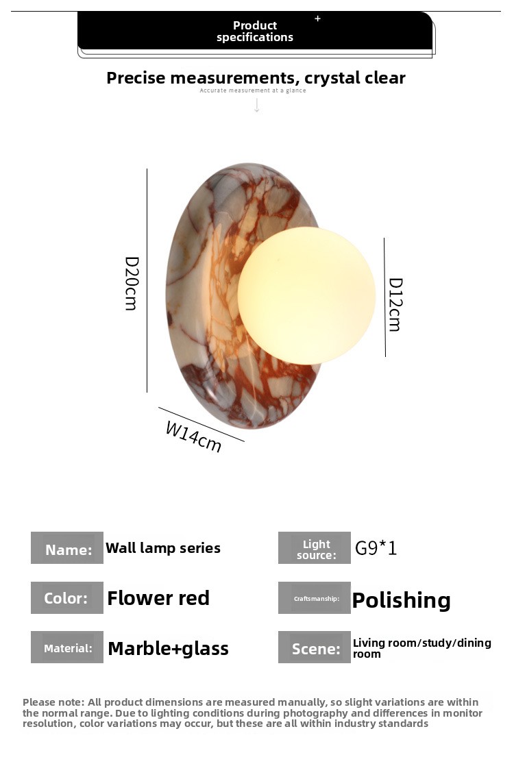 Wabi-sabi Style Minimalist Yellow Travertine Bedside Wall Lamp