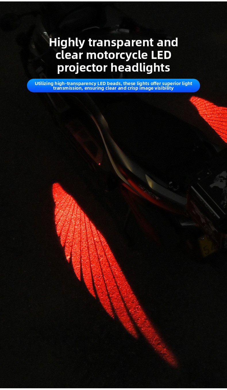 Motorcycle Floor Lamp Angel Wing Projection Lamp Welcome Lamp