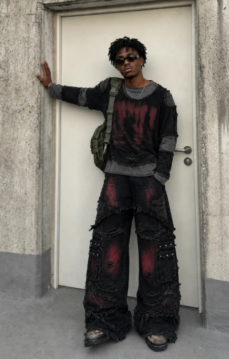 Burr Edge Wide Leg Jeans