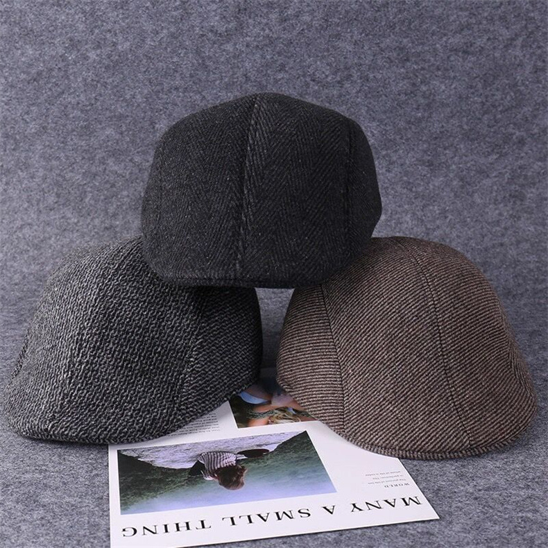 Men's Thickened Woolen Forward Cap