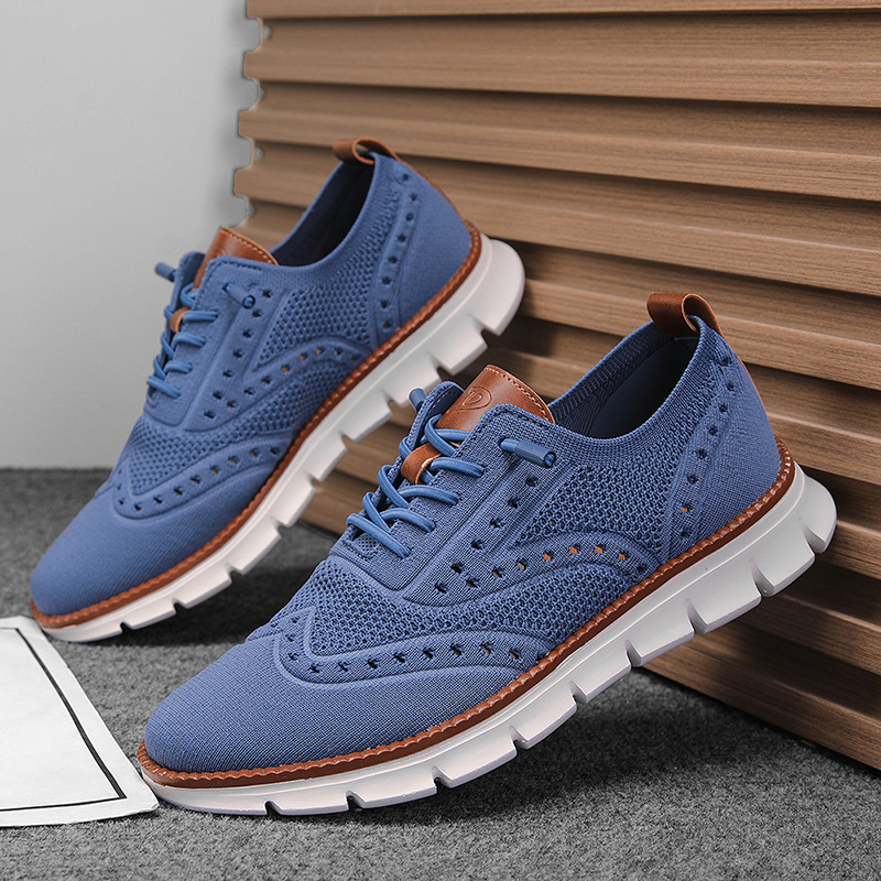 Men's Breathable Fly-Woven Mesh Casual Sneakers Lightweight Soft Sole Sports Shoes Large Size 40-50