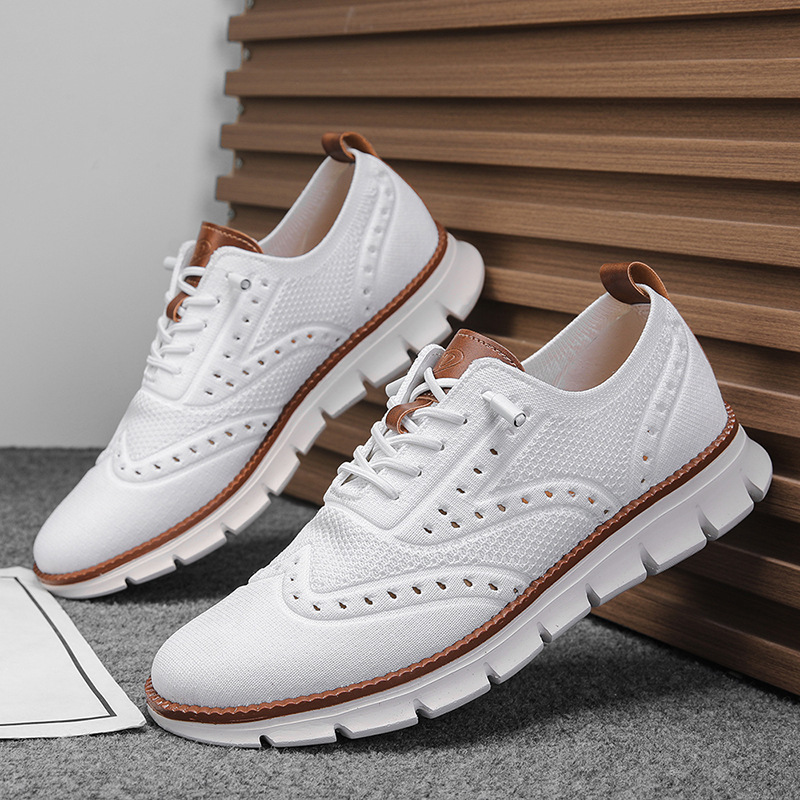 Men's Breathable Fly-Woven Mesh Casual Sneakers Lightweight Soft Sole Sports Shoes Large Size 40-50