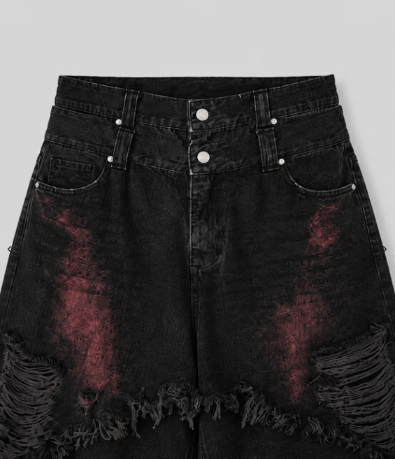 Burr Edge Wide Leg Jeans