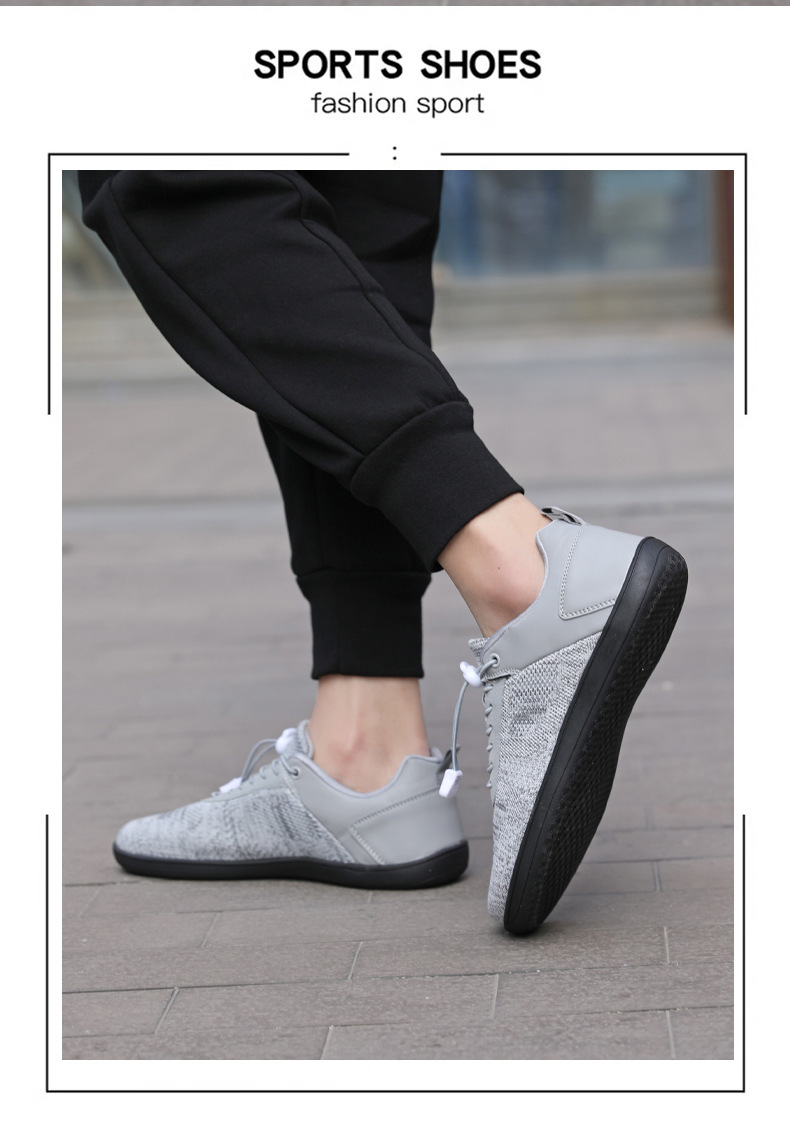 Men's Wide Toe Breathable Flyknit Hiking Sneakers