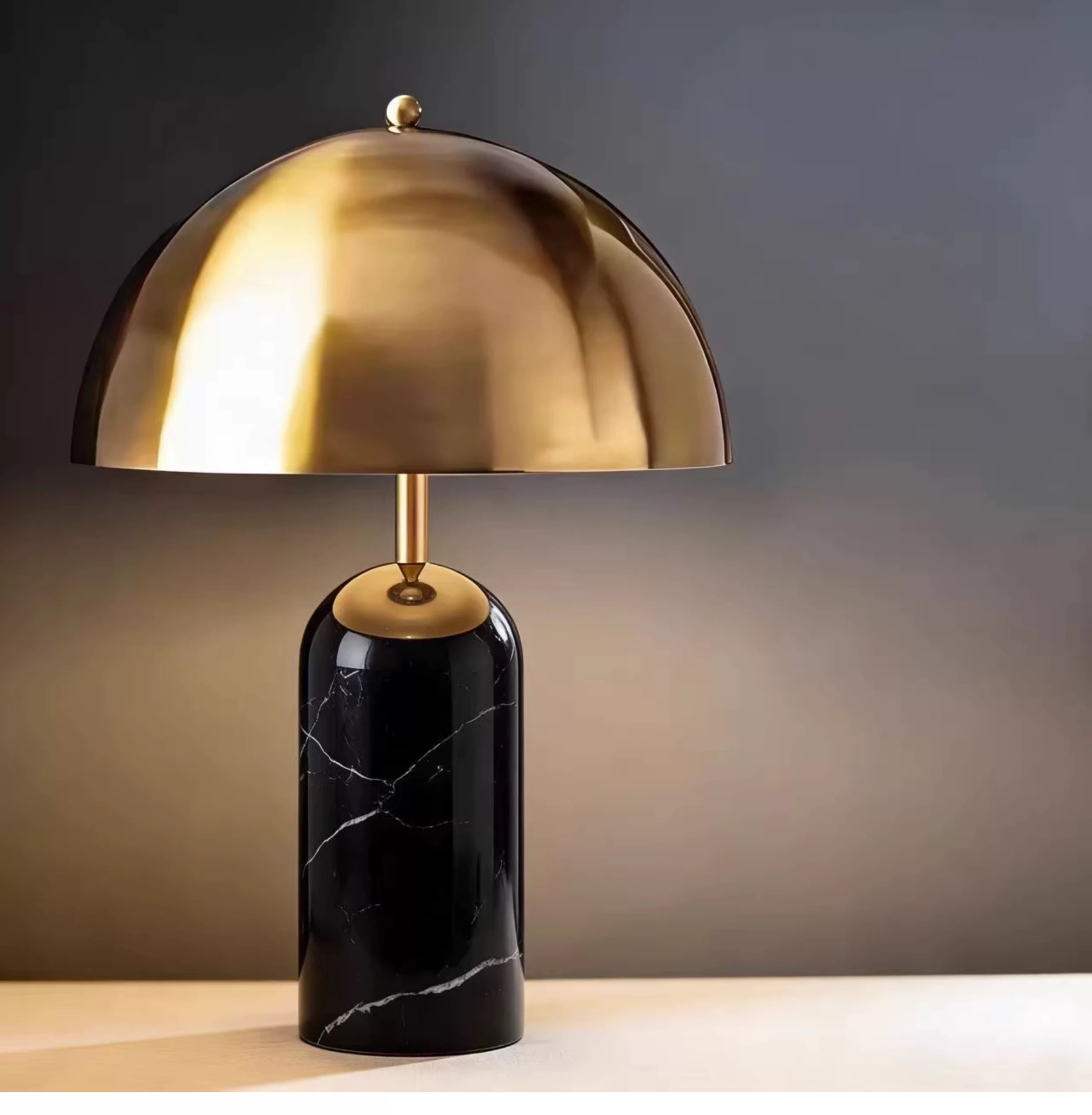 Nordic-style marble base metal mushroom floor lamp