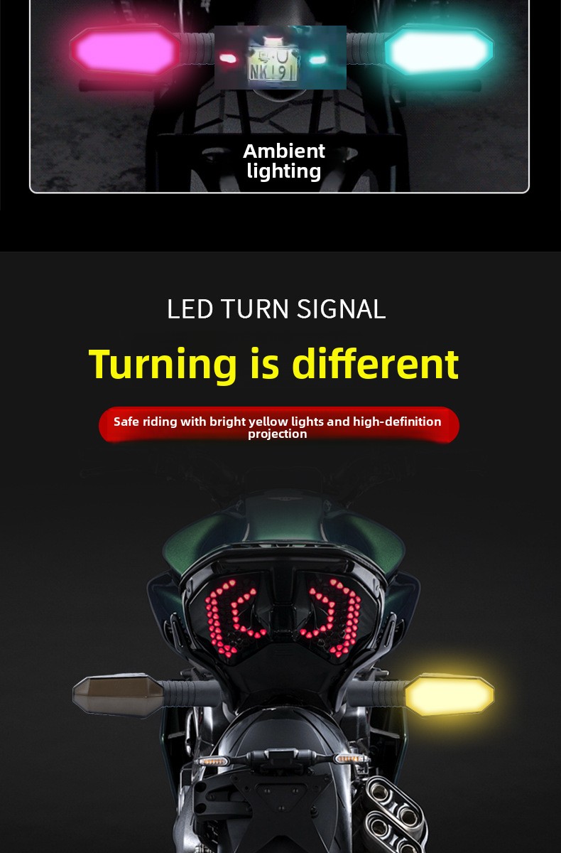 Motor electric vehicle projection turn signal warning ground lamp